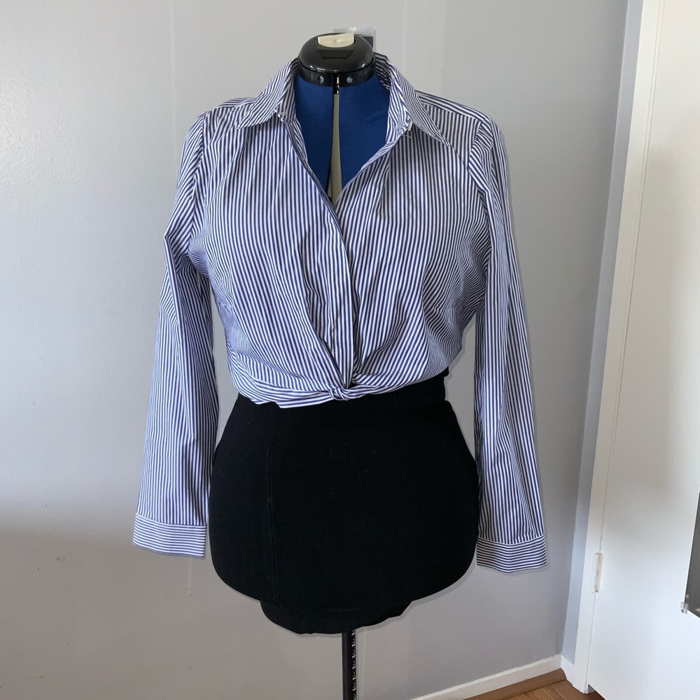 Forever 21 Striped Business Crop Top
